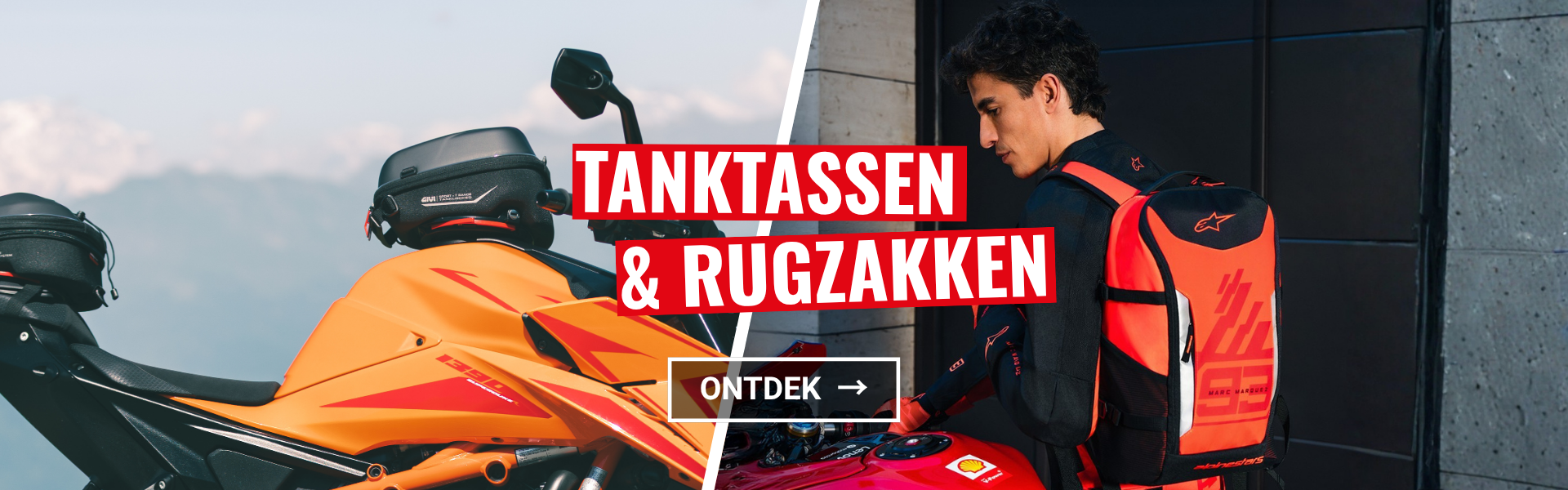 Rugzakken en tanklocktassen